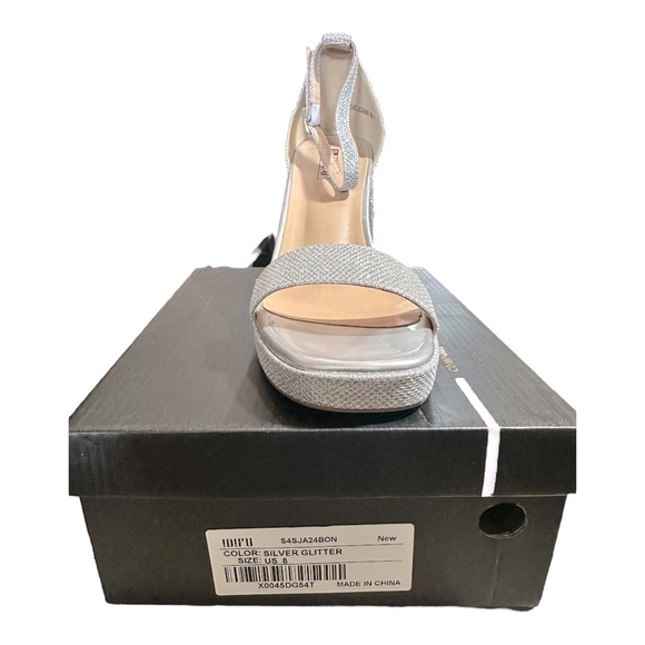 IDIFU Silver Glitter Block Heels | Square Toe Ankle Strap Sandals |Size 7.5, 8.0 - Picture 8 of 9